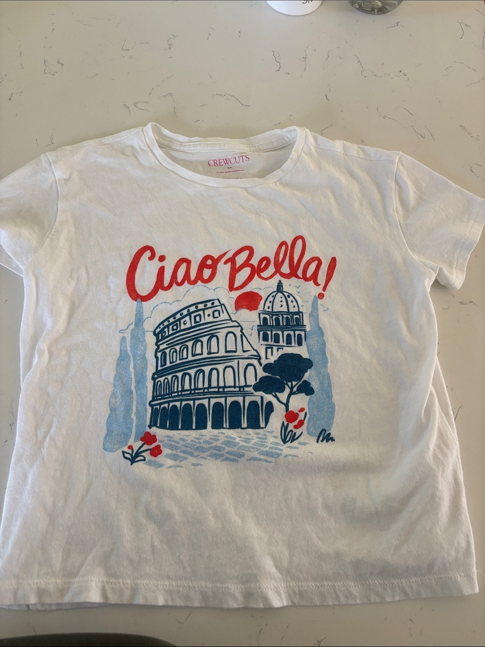 Crewcuts White 'Ciao Bella' Graphic Tee with Red & Blue Print